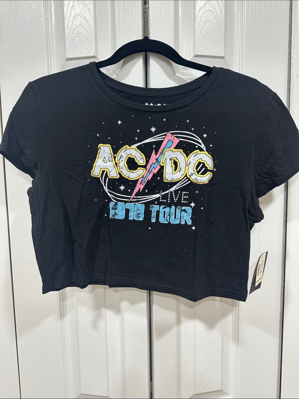 AC/DC Black Crop Top